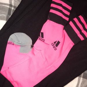 Knee high, neon pink socks